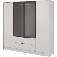 Masseno Drehtürenschrank CATERINA 206 cm Kleiderschrank Schlafzimmer Schrank 4-türig Kaschmir
