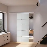 Inova Tür Schiebetür Glas Blockstreifen 1025x2200 Zimmertür Glasschiebetür - Griffmuschel