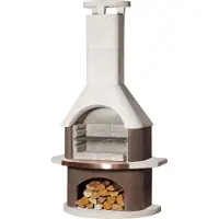 Buschbeck Gartengrillkamin San Remo weiß-braun 90074.000