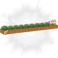 DELUKE Hochbeet aus Cortenstahl AKSEL | unten offen | Pflanzenbeet Metall Gartenbeet Blumenbeet Beet hoch Frühbeet für Garten Gemüsebeet, 579x100x36cm