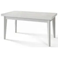 Alpi Möbel Alpi Moebel, Rechteckiger Esstisch Skandi, Wohnzimmertisch Ausziehbar 200-300x100x78 cm, Marmur mit Holzbeinen in Weiß