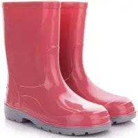 Lemigo Uni Kinder Gummistiefel Regenstiefel Regenschuhe mit Filzeinlage Regenstiefel für Jungen und Mädchen Rosa 28