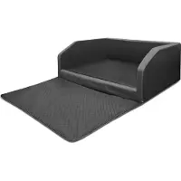 Mayaadi Home Kofferraum Bett Travel/Travel Duo Colour Schwarz-Dunkelgrau XL (100x90x38cm) Visco Schaumstoff Ohne Anschnallsystem