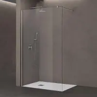 Doporro Luxus Duschwand für Dusche Duschabtrennung 120x200cm Walk-In Dusche 10mm ESG-Sicherheitsglas Klarglas inkl. Nanobeschichtung Bremen02K
