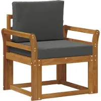 vidaXL Outdoor-Sofa Massives Akazienholz und Polyester Natur