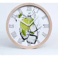 Tulup Holzuhr 20fi cm wanduhr - weiße Spitzen - Kalk Eis