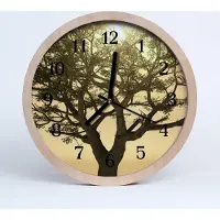 Tulup Holzuhr 20fi cm wanduhr - Baum Blumen