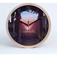 Tulup Holzuhr 25fi cm wanduhr - schwarze Spitzen - Architektur Osten