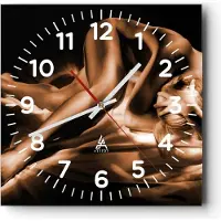 ARTTOR Wanduhr - Quadrat - Glasuhr - Nackte Frau Akt Modell Photofitness - 30x30cm - Schleichendes Uhrwerk - Lautlos - zum Aufhängen bereit - Dekoration Modern - Wanddekoration aus Glas - C4AC30x30-0349