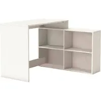 Dmora Eckschreibtisch Arros 111,9x100,7x76,7h cm Weiß, Ein Regal