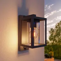 LEDVION - LED Wandleuchte inkl. Sensor, Anthrazit, 7.5W, 2100K, E27, IP44, Aluminium