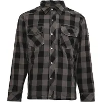 Bores Lumberjack Premium Motorradhemd, grau/schwarz, 6XL