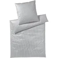 Elegante Mako-Jersey-Bettwäsche Sister Stripe Farbe Silber Größe 155x200+80x80cm