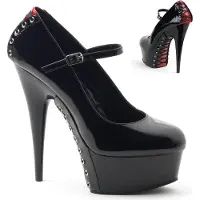 Pleaser DELIGHT-687FH Damen Pumps von , Schwarz-Rot EU 39, US 9