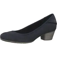 s.Oliver Damen Pumps Blockabsatz Holzoptik 5-22301-20, Größe:38 EU, Farbe:Blau