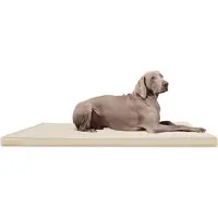 Tierlando CARLOS Ortho-Medic Orthopädische Hundematte Kunstleder Visco Hundebett Matratze - Größe: 150x100cm | Farbe: 05 Creme