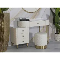 Dmora Schminktisch Taquari 120x40x75h cm Weiß, Kosmetiktisch