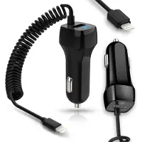 NAmobile Ladekabel Apple iPhone 12 Pro Max Mini Auto KFZ Ladegerät Lightning Datenkabel, Farbe:Schwarz