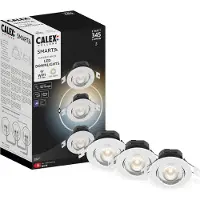 Calex Smart LED Einbaustrahler, Weiß, neigbar, RGB-Farben & kalt- bis warmweiß Licht, dimmbar, WLAN App- & Sprachsteuerung, 3er Pack