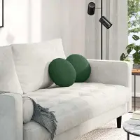 vidaXL "Schlussverkauf" Sitzkissen 2 Stück - Sitzauflage - Sitzpolster - Dunkelgrün Ø 30 cm Cordstoff C5730