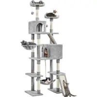 Markenlos Katzenkratzbaum XXL mit mehreren Ebenen und Hängematte - Perfekt für große Katzen