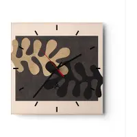 ARTTOR Wanduhr - Quadrat - Glasuhr - Blätter Form Figur - 40x40cm - Schleichendes Uhrwerk - Lautlos - zum Aufhängen bereit - Dekoration Modern - Wanddekoration aus Glas - C3AC40x40-5131