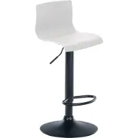 DELUKE Barhocker PESAN - Kunststoff Weiß 39x36x84 cm Schwarz | Barstuhl Höhenverstellbar Mit Lehne Drehbar Tresenhocker Tresenstuhl Kneipenhocker