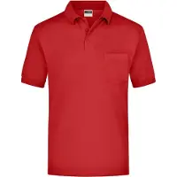 James & nicholson Klassisches Piqué Polohemd mit Brusttasche red, Gr. 3XL