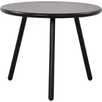 DELUKE Couchtisch CAKOT - Kunststoff Schwarz 50x50x40 cm | Sofatisch Rund Beistelltisch Wohnzimmertisch Klein