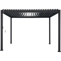 Mirador Pergola 111 Deluxe 3x3,6 m mit Lamellendach, stabile Aluminium Pavillon, Winterfest & Wasserdicht, Anthrazit