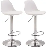 CLP 2er Set Barhocker Kiel Kunststoff chrom weiß