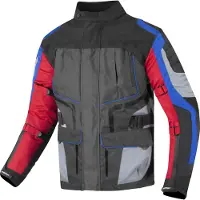 Berik Safari Schwarz Rot Blau Wasserdichte 3in1 Motorrad Textiljacke Größe 54