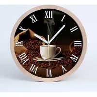 Tulup Holzuhr 25fi cm wanduhr - weiße Spitzen - Kaffee wiliżance