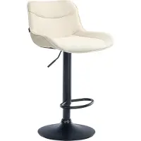 CLP Barhocker Vonore Stoff Höhenverstellbar Und 360 Grad Drehbar creme Gestell Farbe schwarz