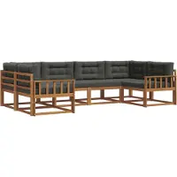 vidaXL Outdoor-Sofagarnitur 6 stk. Natur und Anthrazit