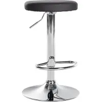 DELUKE Barhocker KAZON - Kunstleder Schwarz 38.5x38.5x60 cm Silber | Barstuhl Höhenverstellbar Tresenhocker Tresenstuhl Kneipenhocker Kneipenstuhl