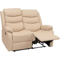 Mendler 2er Kinosessel HWC-O62, Relaxsessel Fernsehsessel mit Armlehne, Liegefunktion Kunstleder creme