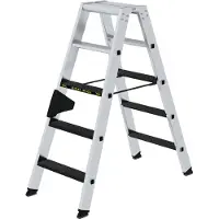MUNK Günzburger Steigtechnik MUNK Stehleiter beidseitig begehbar mit clip-step R13 250kg 5 Stufen