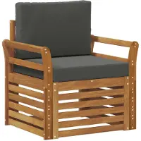 vidaXL Outdoor-Sofa Massives Akazienholz und Polyester Natur