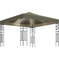 Syfax Pavillon mit LED-Lichterkette 3x3 m Taupe