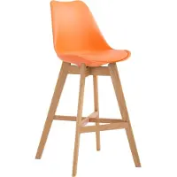 DELUKE Barhocker DUMIR - Kunststoff Orange 48x56x112 cm | Barstuhl Mit Lehne Tresenhocker Tresenstuhl Kneipenhocker Kneipenstuhl