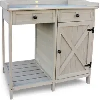 Habau Pflanztisch mit Unterschrank und 2 Schubladen, 98 x 48 x 95 cm