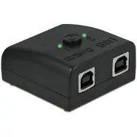 DeLOCK RS-232 Umschalter und Verteiler 1 x Seriell DB9 zu 2 x USB 2.0 Typ-B bidirektional, USB 2.0 Type-B, DB9, Schwarz