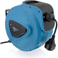 Bituxx 10m Kabeltrommel Strom Stromkabel Verlängerungskabel Steckdose Automatik Kabelaufroller mit Stopfunktion für Wandmontage (10m / 10 Meter) MS-17758