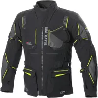 Büse Travel Pro Motorrad Textiljacke, schwarz/grau/gelb, Short 29