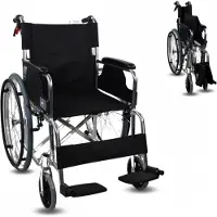 Mobiclinic , Faltrollstuhl, Palacio, Aluminium, manuell, partytauglich, für ältere und behinderte Menschen, Bremse an den Handläufen, ?schwarz