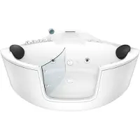 AcquaVapore Whirlpool Pool Badewanne Eckwanne Wanne W60H-SC 140x140cm mit Tür Walk-in-Pool