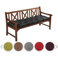 Sunnypillow Bankauflage Stuhlkissen Bankkissen 180 x 30 cm Sitzkissen für Hollywoodschaukel Polsterauflage Auflage für Gartenbank viele Farben und Größen zur Auswahl Schwarz