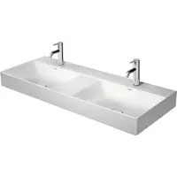 Duravit Möbel-Doppelwaschtisch DuraSquare 120x47cm, o. ÜL, m HLB, o. HL, weiß