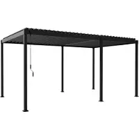 Mirador Pergola 80 Solid 3x5 m Stahl Anthrazit verstellbares Lamellendach Garten Terasse Pergola Winterfest Stabil Pavillion